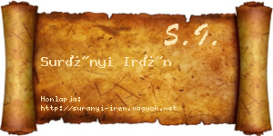 Surányi Irén névjegykártya